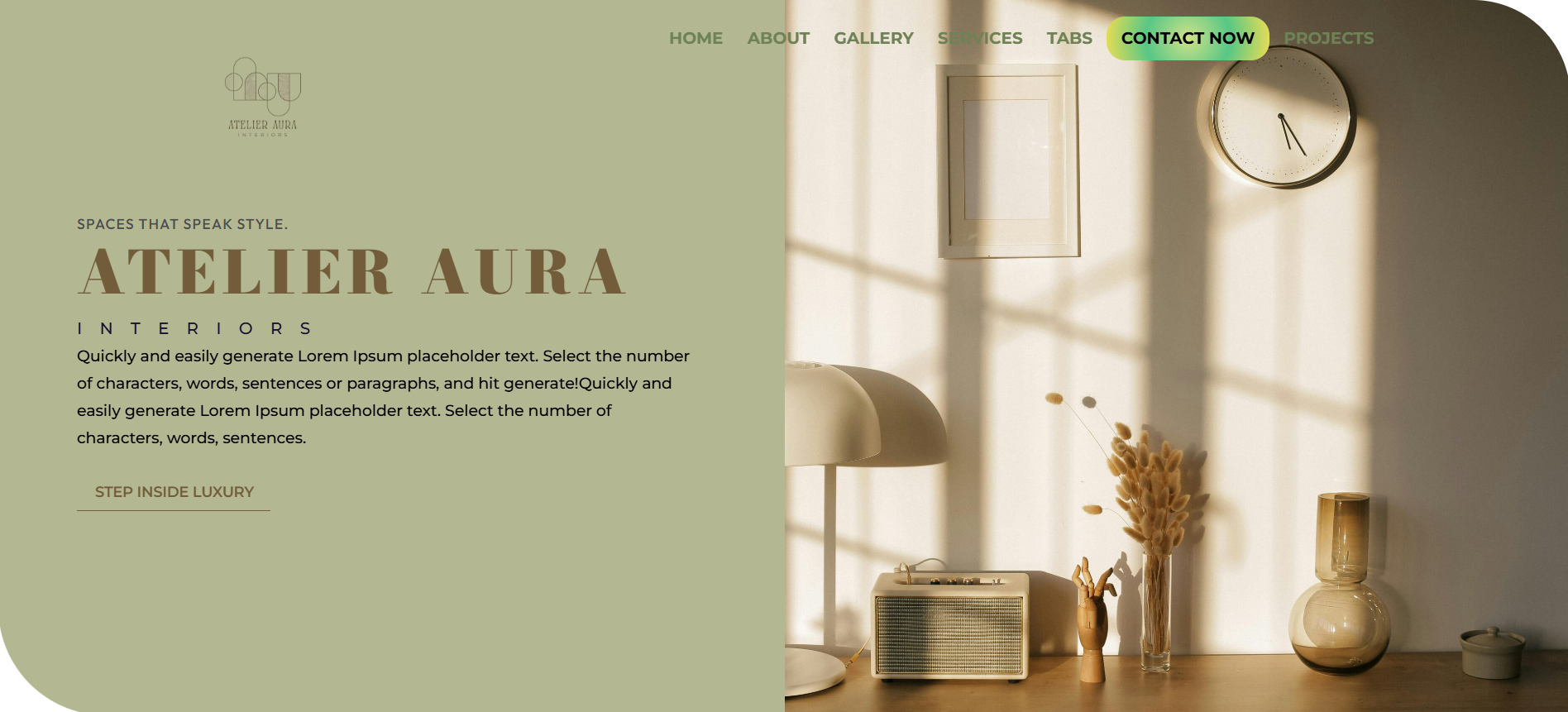 INTERIOR DESIGN WEBSITE